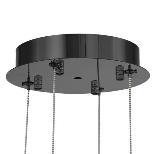dolria Black 6.8'' Diameter 39.3'' Adjustable Height Sloped Ceiling Adapter for Crystal Chandelier Large Chandeliers Modern Chandelier