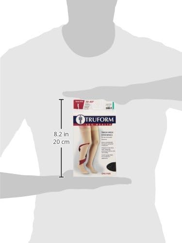 Miniatura 10 de Truform Medias de compresión de 30-40 mmHg para hombres y mujeres, longitud alta hasta el muslo, parte superior de puntos, punta cerrada