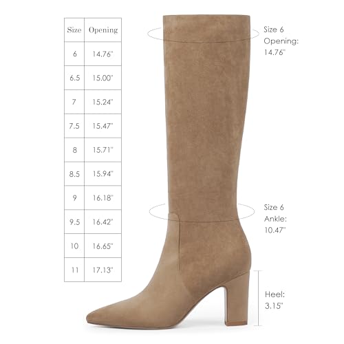 Image of VIUGJNEX Knee High Boots Pointed Toe Chunky Heel Tall Boots for Women | Comfortable 3.15-Inch Block Heel, Dressy Boots for Fall & Winter, Side Zipper for Easy Wear, Versatile Fashion Style