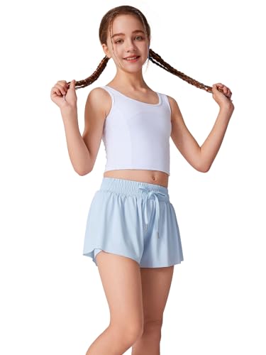 Girls Flowy Athletic Shorts Running Tennis Active Butterfly Shorts Double Layer with Pockets Quick-Drying Shorts2