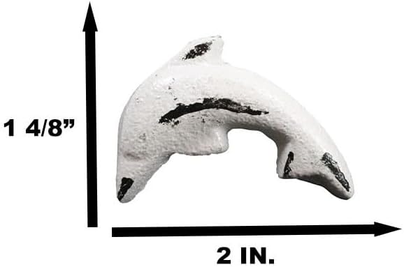 Miniatura 2 de Ebros Gift Paquete de 6 cajones rústicos envejecidos de hierro fundido pintado a mano de color blanco envejecido náutico marino delfín pez cajón