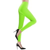 Alaoo Neon Leggings, Grüne Strumpfhosen für Damen, Footless Strumpfhose, 80er Jahre, Kostüm für Rollenspiele, Halloween und Tanzveranstaltungen