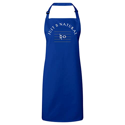 Tablier cuisine premium bleu Just B natural au design solfège élégant