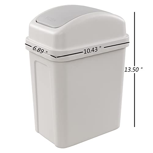 Caneca de basura pequeña de plástico con tapa basculante 1.8 gal miniatura 2
