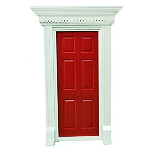 Melody Jane Dolls House Red Georgian Front Door with Dentil Detail1:12 Scale