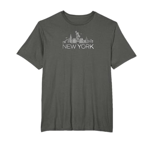 New York City Skylines Statue de la Liberté T-Shirt