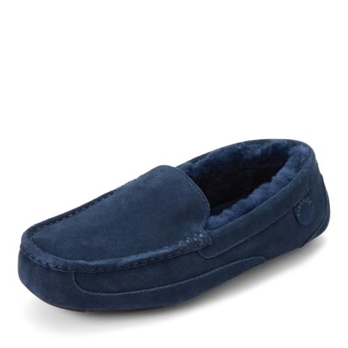 Image of Dearfoams Melbourne Genuine Shearling Moccasin Navy 10 M