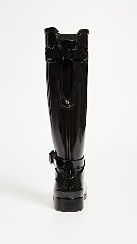 Hunter Womens Refined Adjustable Tall Gloss Rubber Black Boots 7 US | Image 3