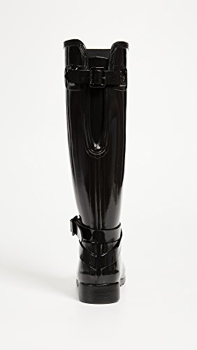 Hunter Womens Refined Adjustable Tall Gloss Rubber Black Boots 7 Us #TOP3