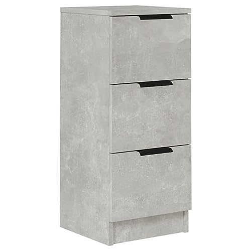 vidaXL Buffet Armoire de Rangement Meuble de Rangement Armoire Latérale Table de Chevet Table d'Appoint Gris Béton 30x30x70 cm Bois d'Ingénierie