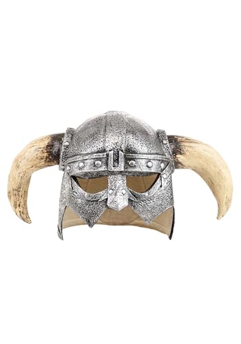 Viking Helmet with Horns for Adults - Half-Head Viking Mask Helmet for Halloween, Renaissance & Norse Barbarian Costumes ST
