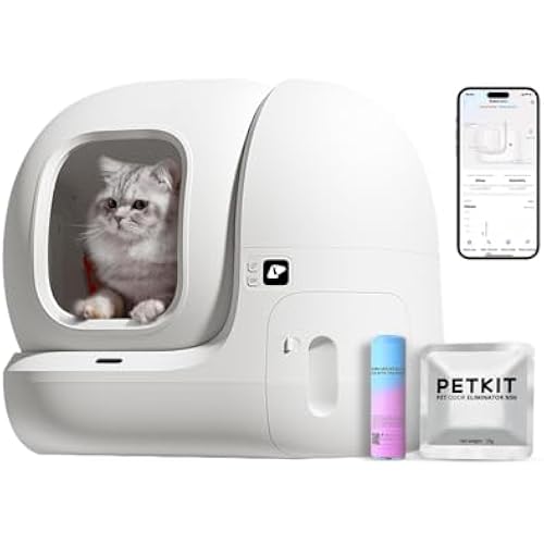 PETKIT PuraMax Self Cleaning Litter Box with N50 Odor Eliminator, xSecure Automatic Scooping, Large Space Cat Box with Waste Bags