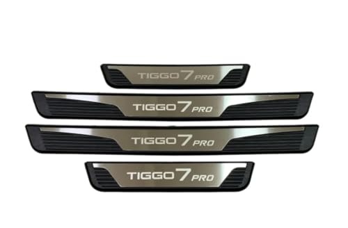 TundraFlow 4Pcs Door Sills Protector for Chery Tiggo 7 pro 2021-2025 2026, Anti-Scuff Protectors Welcome Pedal Protectors，Door Entry Guard Plate Trim Cover (Sliver)