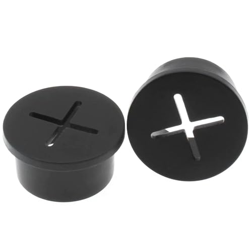 DuDuZui 10 Stück Schreibtisch Kabeldurchführung, 25mm Schwarz Schreibtisch-Kabeltülle Schreibtisch-Kabellochabdeckungen Ordnen Sie Büro- und Heimarbeitsplatzkabel, mit 1 Lochsäge (Schwarz, 25mm)