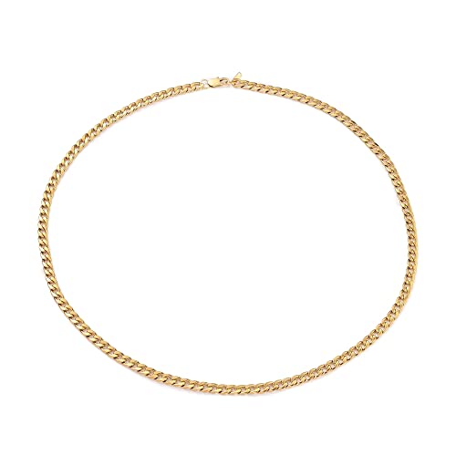 Image of Via Mazzini Gold Plated No-Tarnish No-Fading Stainless Steel 7mm Thickness Chunky Hip-Hop 30 inch Long Chain Necklace For Men And Women (NK1056) 1Pc