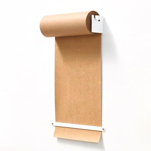 Organizer do rysowania na ścianie, 122 cm, z dozownikiem rolki papieru i drążkiem tnącym, stalowa rama do dzieł sztuki, listy, kalendarze - idealny do dekoracji wnętrz i prac