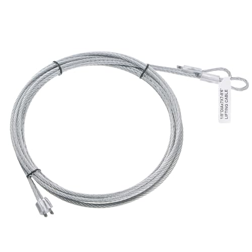 Câble de porte de garage en acier galvanisé Ø 3mm longueur 2,6m uxcell kit de réparation Lot de 2
