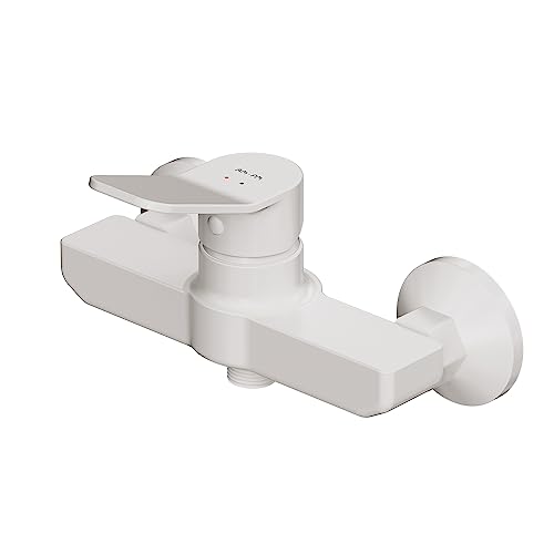 AM.PM X-Joy FXA20033 Grifo de ducha blanco mate monomando sin caño, grifo mezclador ducha, grifo de baño monomando, grifo ducha para baño