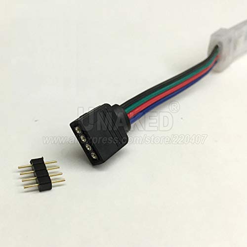 Wiring Connecting Terminals 4 Pin 5Pin Needle RGB RGBW Connector Adapter Male Double Insert for RGB RGBW 5050 3528 LED Strip Light Long lifespans - (Style: A, Color: 4Pin Male)