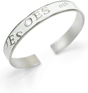 OES (Order of the Eastern Star) White Bangle Cuff Bracelet/OES Jewelry and Accessories