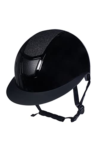 HKM Shiny Diamond Casque d'équitation pour Hommes, Noir, M