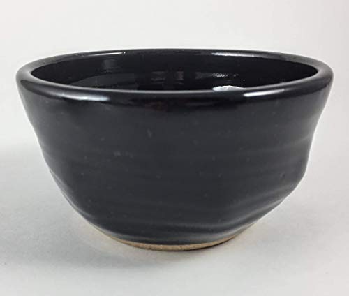 Handmade Black Pottery Shaving Bowl for Men