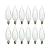 Pack of 12 25 Watt CFF Candelabra Base Frosted Flame Tip Shaped Incandescent Chandelier Light Bulb
