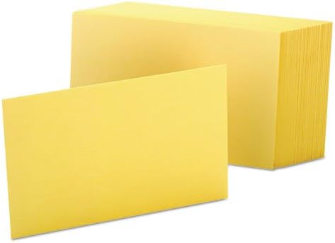 Oxford : Unruled Index Cards, 4 x 6, Canary, 100 per Pack -:- Sold as 1 PK