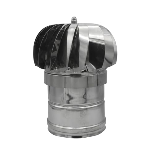 PIKAPPA 1308I Windabzug aus Edelstahl mit rundem Sockel für Rohre und Schornsteine, Ø 130 mm.