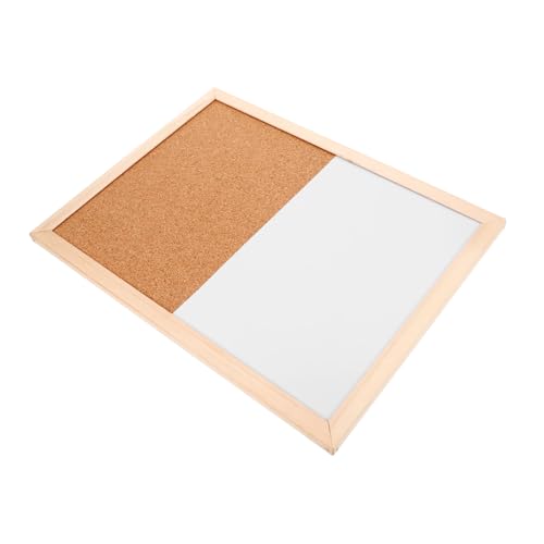HOMSFOU Tablero de Anuncios Enmarcado de Corcho y Pizarra Blanca Combinación de Corcho y Pizarra para Mensajes para y Aula