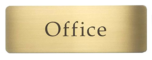 �y���l�[���z�^�J�� Office �T�C���v���[�g�i���ʃe�[�v�t���j/ Brass Office Sign(w/double sided adhesive tap
