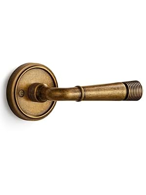 SORWDUERM 1 Pack Antique Brass Door Lever Passage Door Levers Interior Door Handle for Hall and Closet,Zinc Alloy