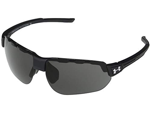 Under Armour Conquer Gafas de sol deportivas negras con cristal gris y montura de goma