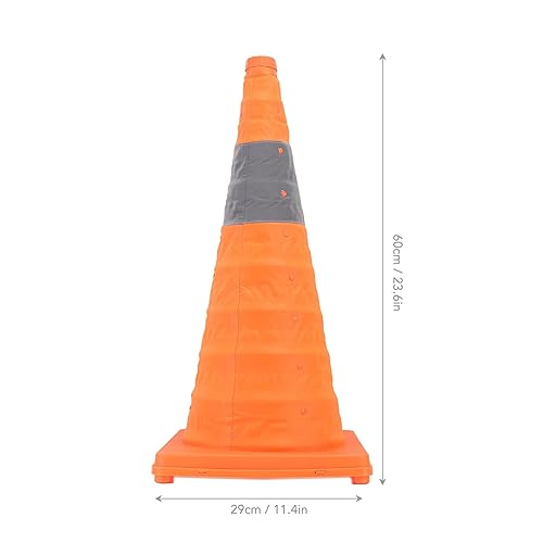 Cone Dobrável De Segurança De Trânsito Bordstract, Cone Dobrável Reflexivo De 60 Cm E 23,6 Pol. Cone