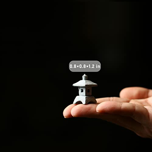 Sdeetesamjun Miniature Japanese Lantern Pagoda Figurines Asian Decor Fish Tank Aquarium Ornament Fairy Garden Accessories Zen Terrarium Bonsai Decorations (4 Mini Sandstone) #TOP1