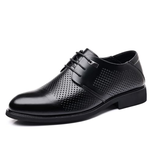 Fashion Breathable Hollow Pointed Toe Business Wedding Work Comfort Soft Men Oxford Superior Flexural Leather Men Elegant Loafers Luxury Oxford Shoes for Men