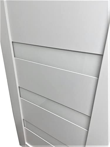 Valusso Design Prefinished Solid Wood Core Frosted Milky Glass Door Slab Arcadia White Glazed Light 28''X80'' #TOP5