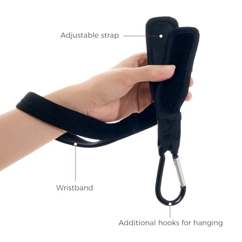 Image of Momcozy Handle Strap for Baby Stroller | Safety Wrist Leash | Adjustable Pram Wheelchair Hand Leash | with Hooks for Storing Items | Security-Accessory for Child Safety