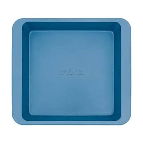 Image of KitchenAid Nonstick Aluminized Steel Square Cake Pan, Dishwasher Safe, Blue Velvet, 9 Inch