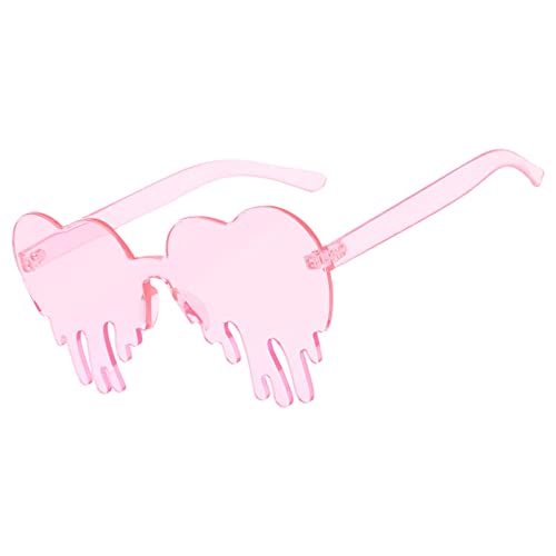 Lunettes de fête en forme de cœur sans monture en forme de cœur, lunettes colorées en forme de cœur pour adultes et enfants, rose, Large Cover