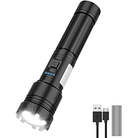 iToncs LED Flashlight Rechargeable, 3500 Lumens Super Bright Magnetic Flashlight with COB Work Light, IPX67 Waterproof, 3+4 Modes, XHP50 Tactical Flashlights for Outdoor Camping Emergency Cover
