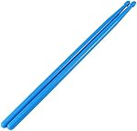 SINJEUN 10 Pairs Multi Color Nylon Drum Sticks, 16" 5A Plastic Drumsticks Bulk for Musical Instrument Percussion Accessories (Green, Black, Red, Yellow, Blue)