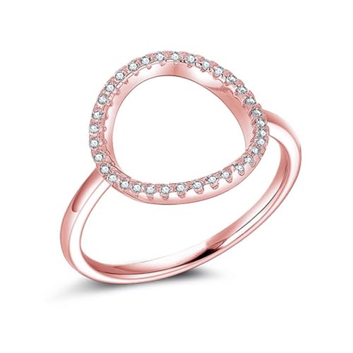 Bague en argent sterling 925 et or rose au cercle de zircone pur