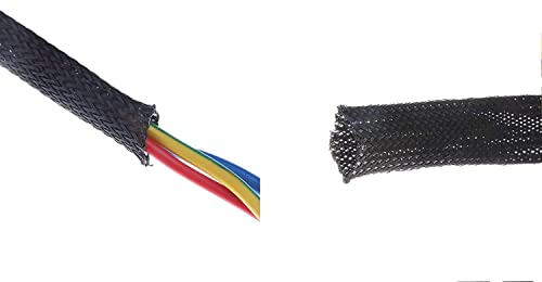 Image of DIY Crafts Pack Of 5 Meter, 4mm, ELECTRIC 5 /10M Grey Black Insulated Braid Sleeving 2 /4 /6 /8 /10 /12 /15 /20 /25mm Tight PET Expandable Wire Cable Protection Cord Wi (Pack Of 5 Meter, 4mm)