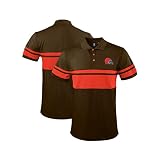 FOCO NFL Football Team Color Chest Stripe Men's Polo Shirt, Cleveland Browns, Medium