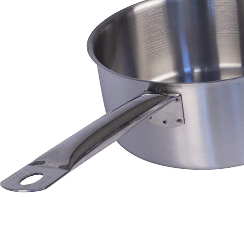 Kapp Triple Ply Brushed Stainless Steel Sauce Pan With Lid Induction Oven Broil Safe 600F Pots And Pans, Cookware, Dishwasher Safe, Covered Saucepan, 5 Quart, Silver #TOP5