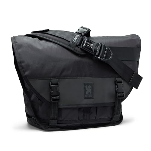Chrome Industries Citizen Messenger Bag for Men & Women – Lightweight Crossbody Bag with Swappable Buckle, Holds Most 15” Laptops – Great for Work, Travel, School, Airplane Carry On, 15L Black XRF