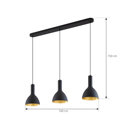 Suspension Cosmina noire à 3 lampes E27 intensité variable pour cuisine moderne - 4