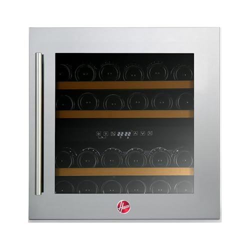 Hoover 36 Bottle Dual Zone Wine Cooler 85L Built-In 5-20C Temperature Control Stainless Steel Door Wooden Shelves LED Display | HWC-A36-SBI