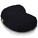 Buckwheat Crescent Half Moon Therapeutic Meditation Cushion | Yoga Pillow | Ergonomic Design Relieves Back, Hips, Leg Stress for Total Comfort | Washable Premium Organic Cotton Removable Cover - Black